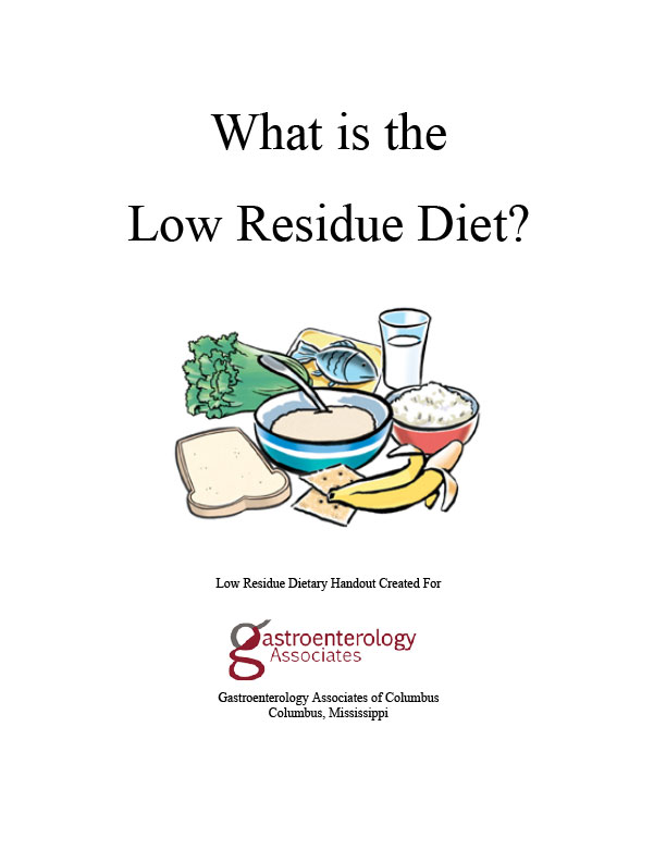 low residue diet handout